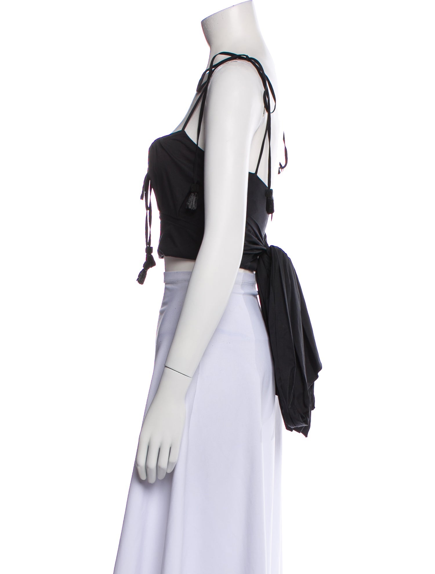 Johanna Ortiz Square Neckline Sleeveless Crop Top