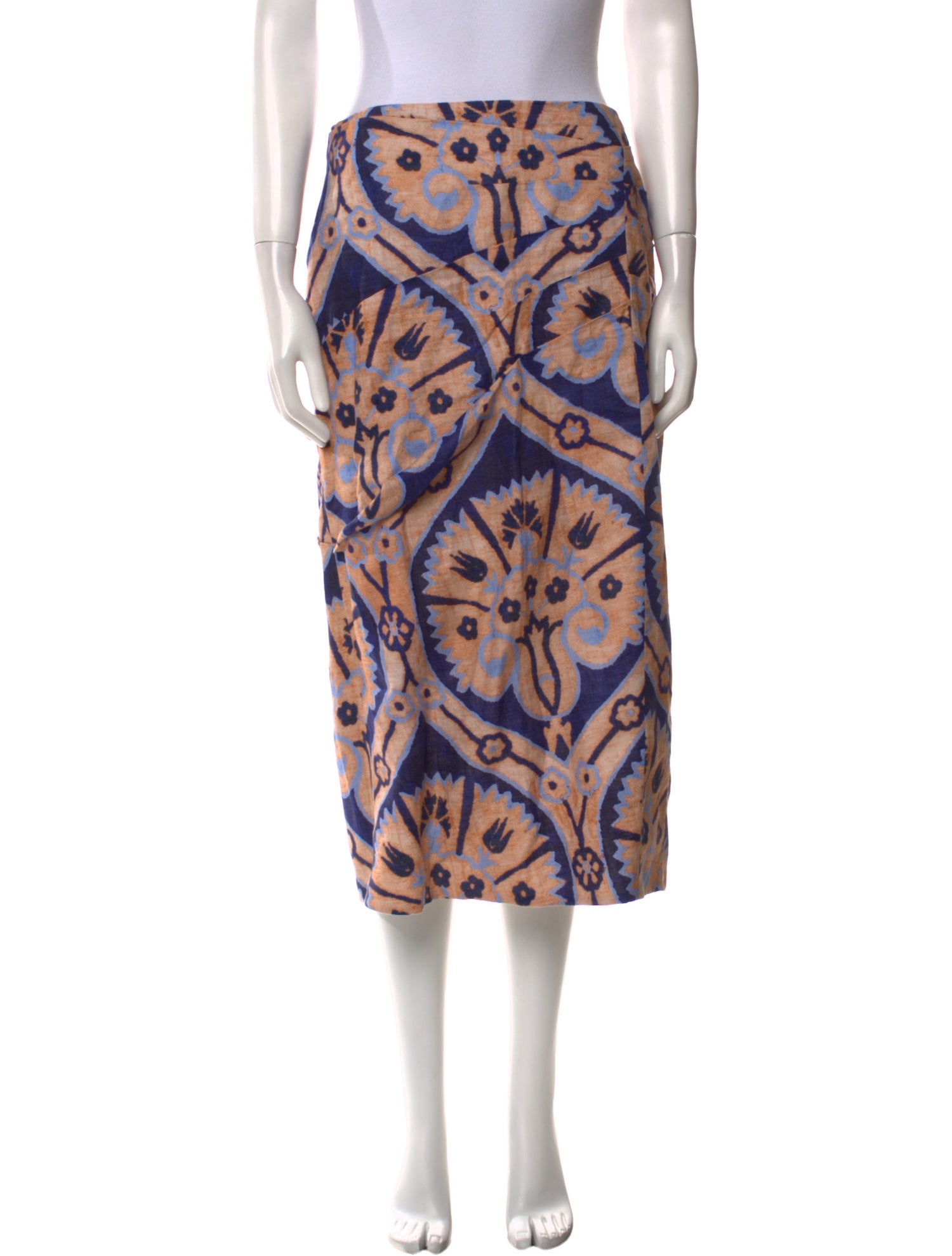 Johanna Ortiz Linen Midi Length Skirt