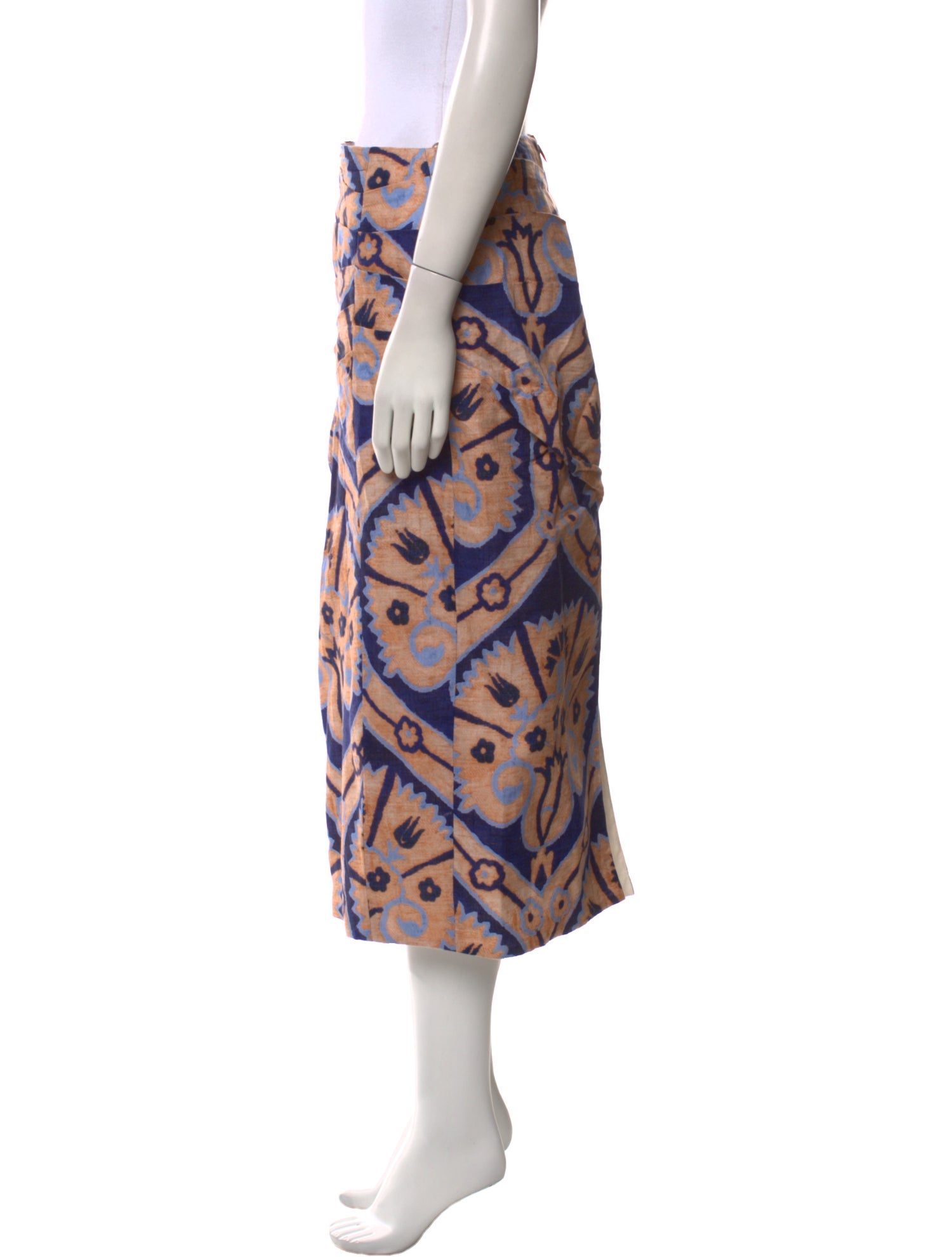 Johanna Ortiz Linen Midi Length Skirt