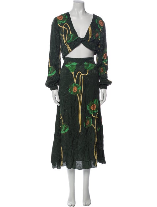 Johanna Ortiz Printed Ruffle Embellishment Skirt Set