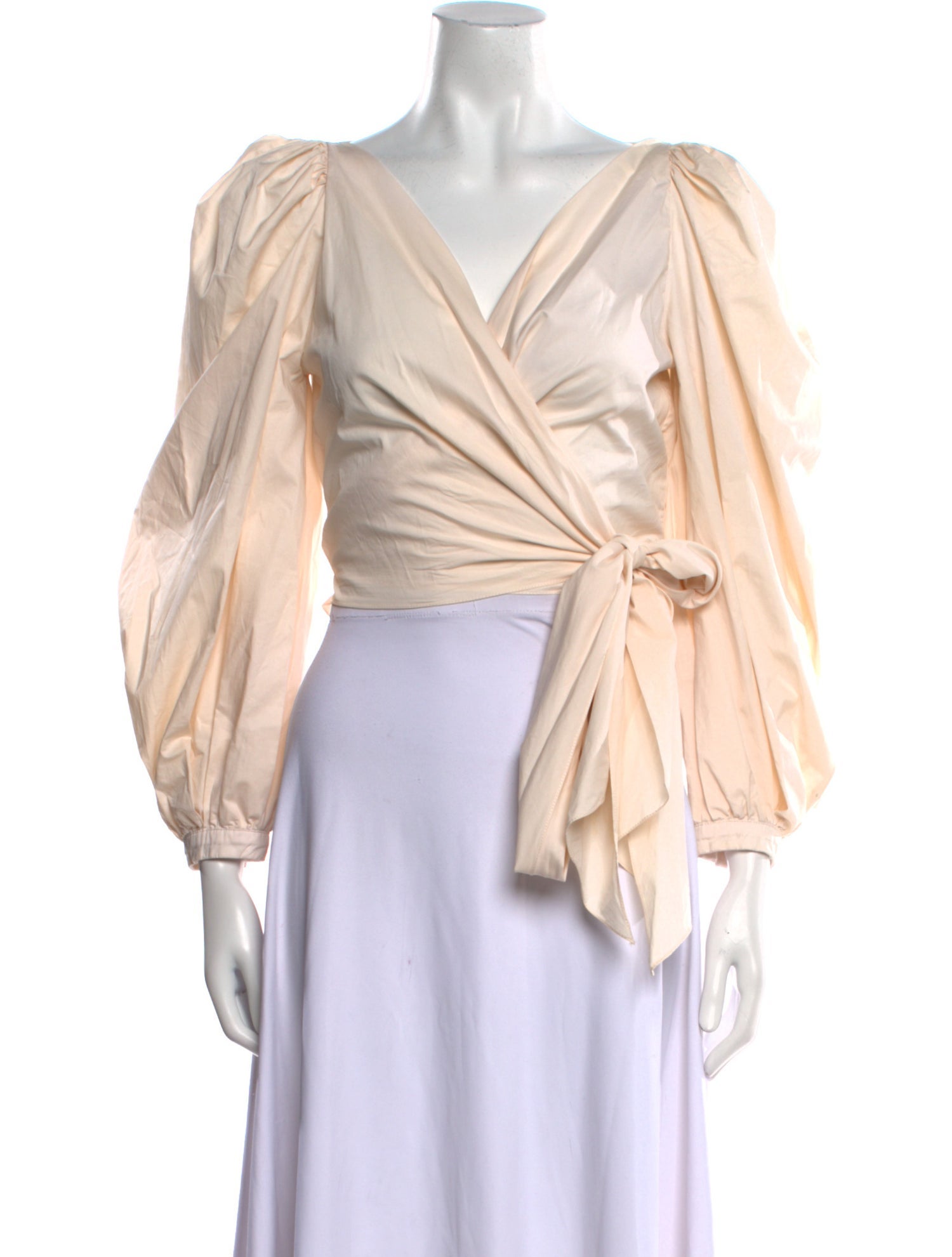 Johanna Ortiz V-Neck Three-Quarter Sleeve Crop Top