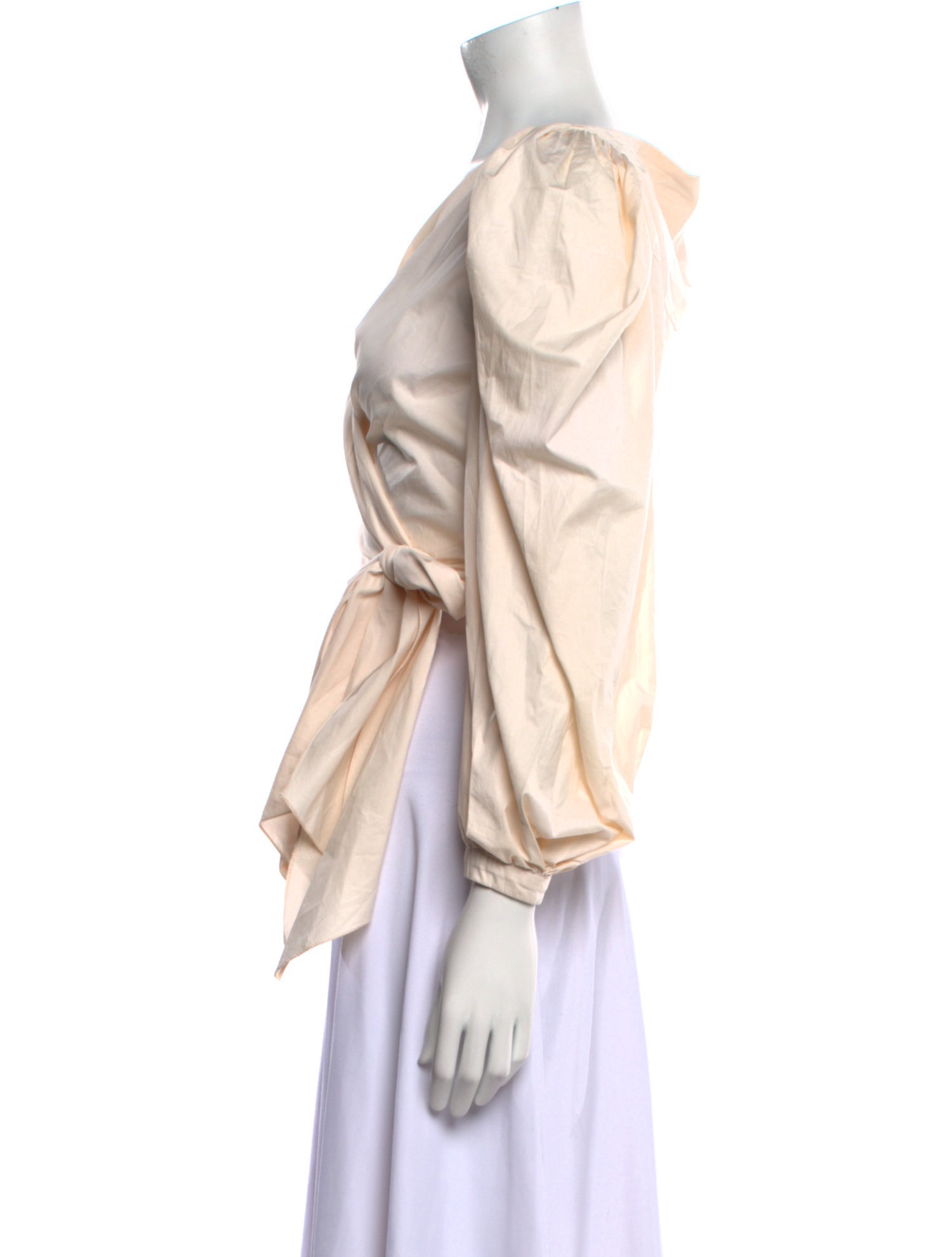 Johanna Ortiz V-Neck Three-Quarter Sleeve Crop Top