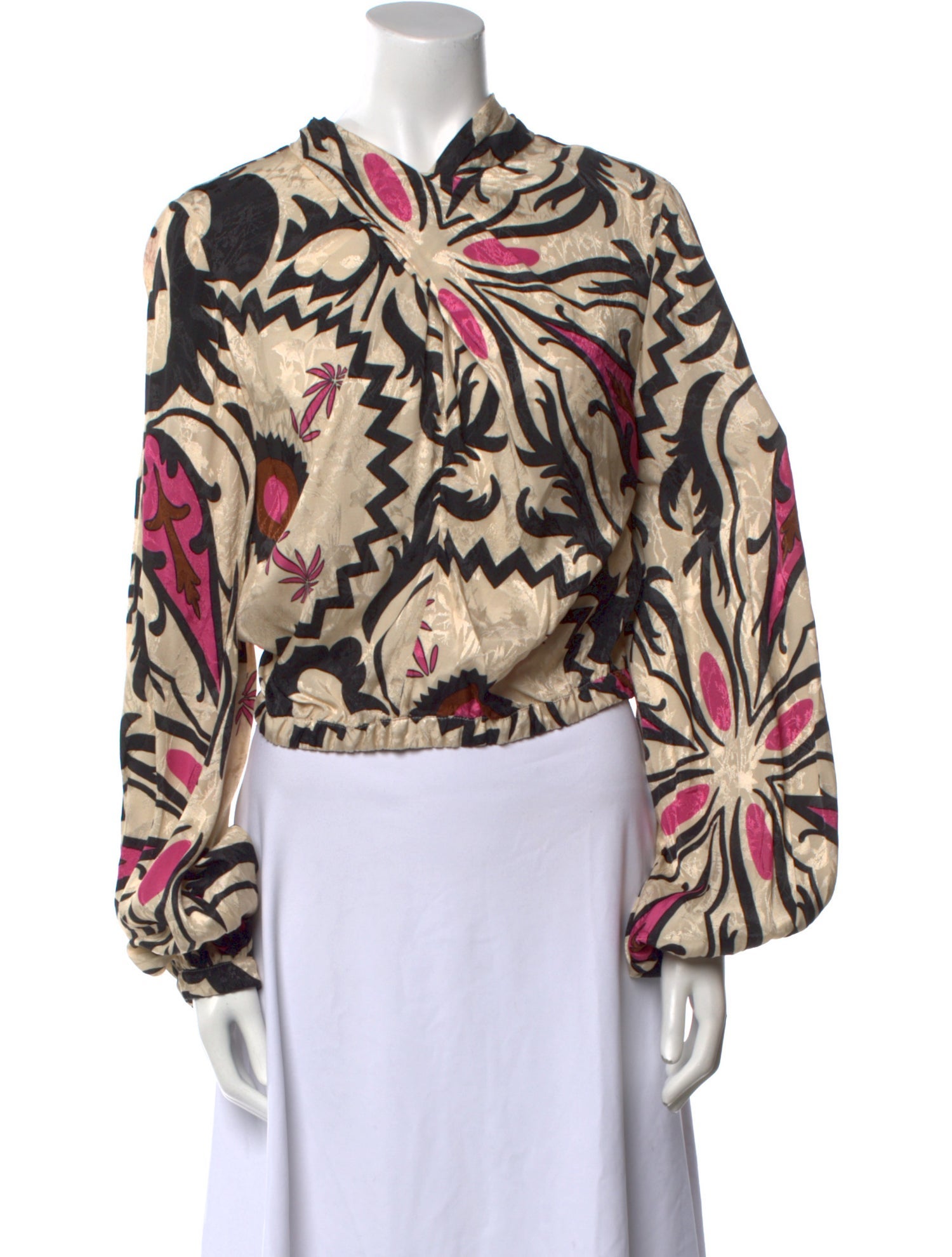 Johanna Ortiz Floral Print Cowl Neck Sweatshirt w/ Tags
