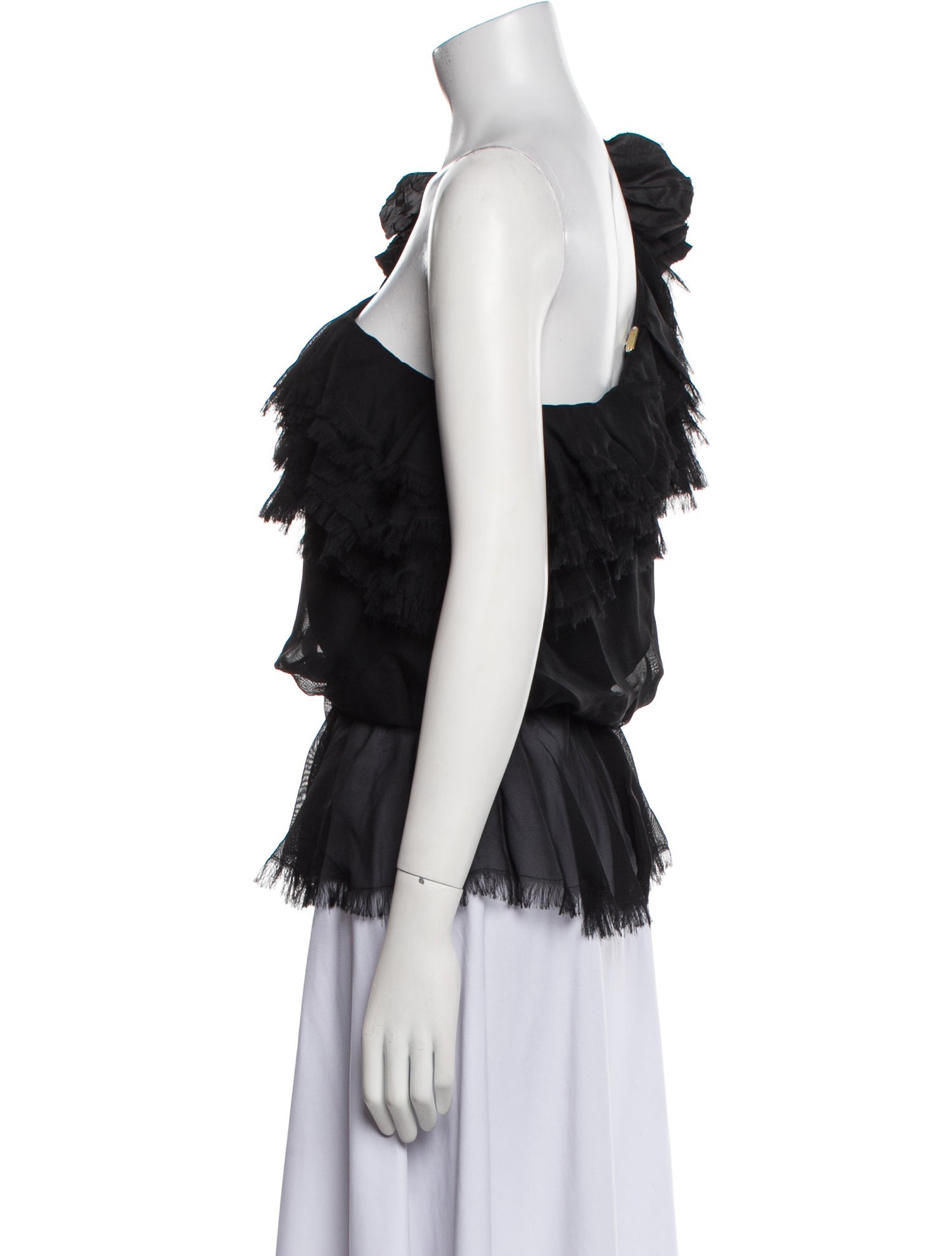 Johanna Ortiz Silk One-Shoulder Blouse