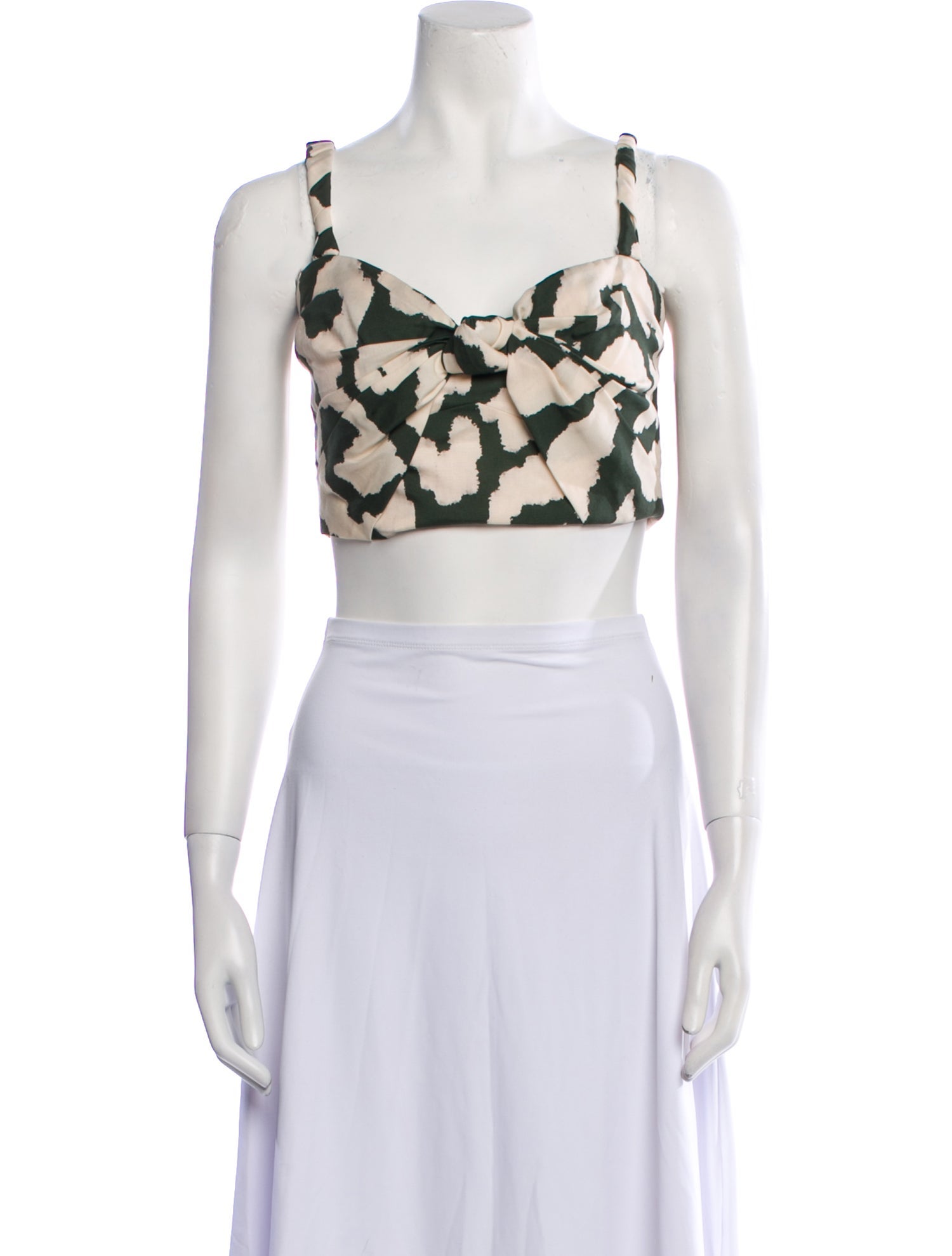 Johanna Ortiz Floral Print Square Neckline Crop Top