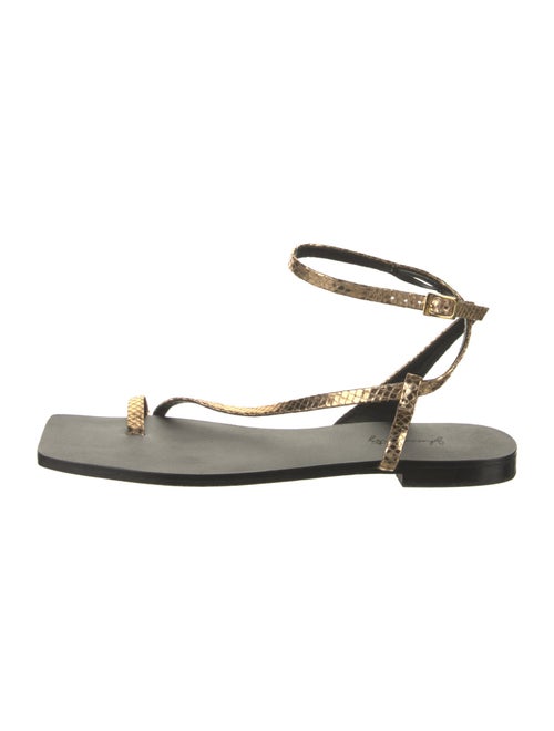 Johanna Ortiz Leather T-Strap Sandals
