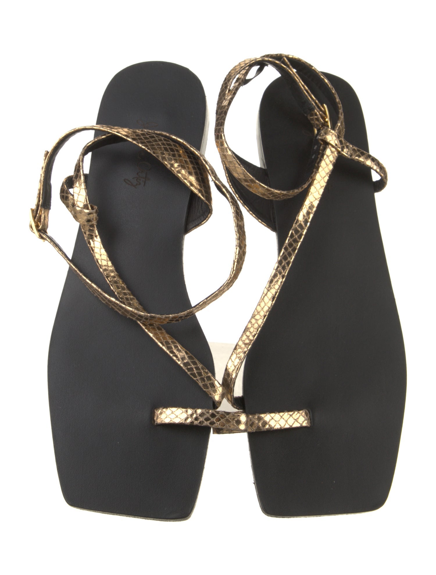 Johanna Ortiz Leather T-Strap Sandals