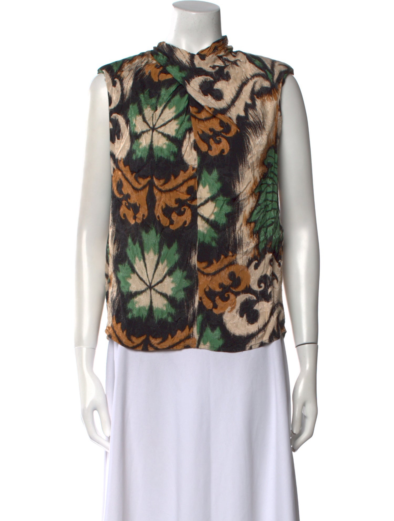 Johanna Ortiz Printed Mock Neck Blouse