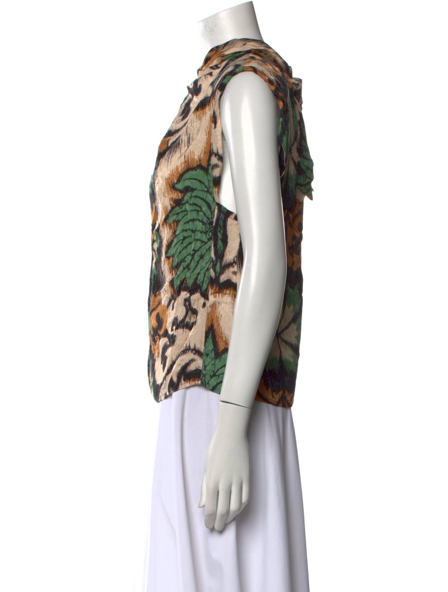 Johanna Ortiz Printed Mock Neck Blouse