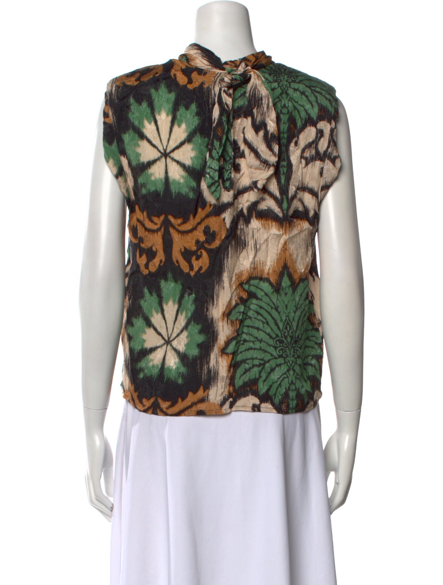 Johanna Ortiz Printed Mock Neck Blouse