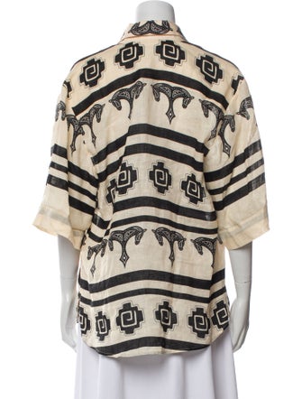 Johanna Ortiz Linen Printed Button-Up Top