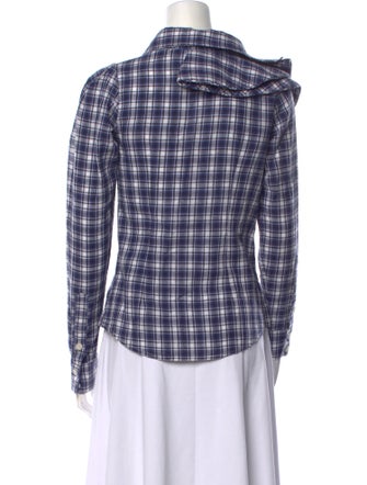 Johanna Ortiz Plaid Print Long Sleeve Button-Up Top