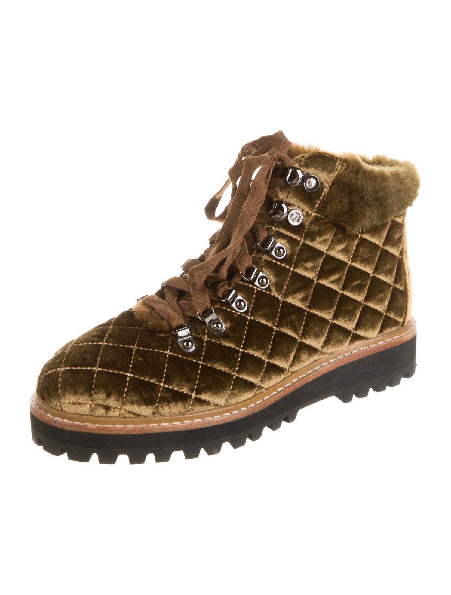 Johanna Ortiz Velvet Lace-Up Boots