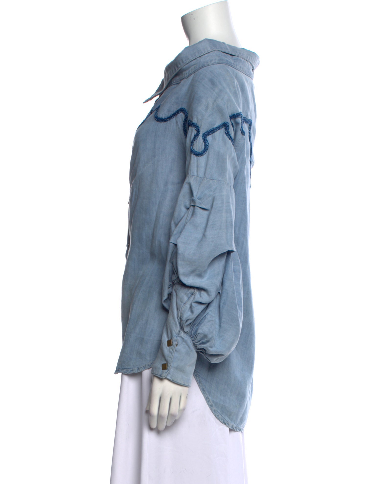 Johanna Ortiz Off-The-Shoulder Three-Quarter Sleeve Sweatshirt