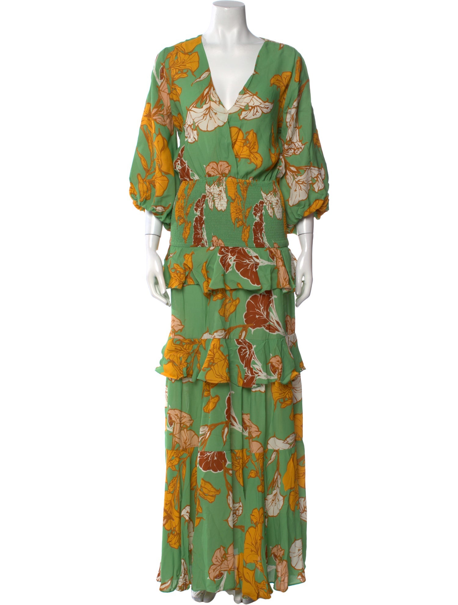 Johanna Ortiz Floral Print Long Dress
