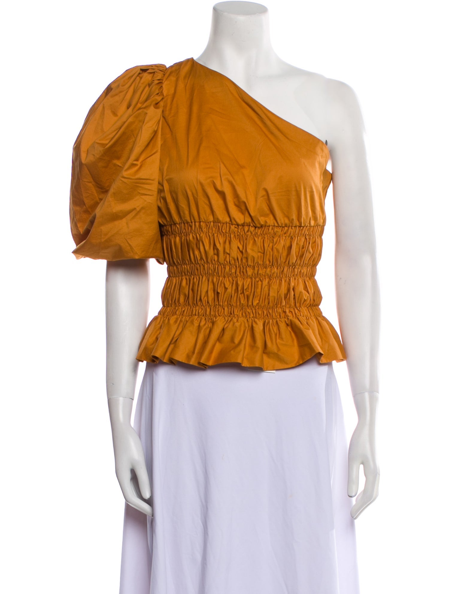 Johanna Ortiz One-Shoulder Short Sleeve Crop Top