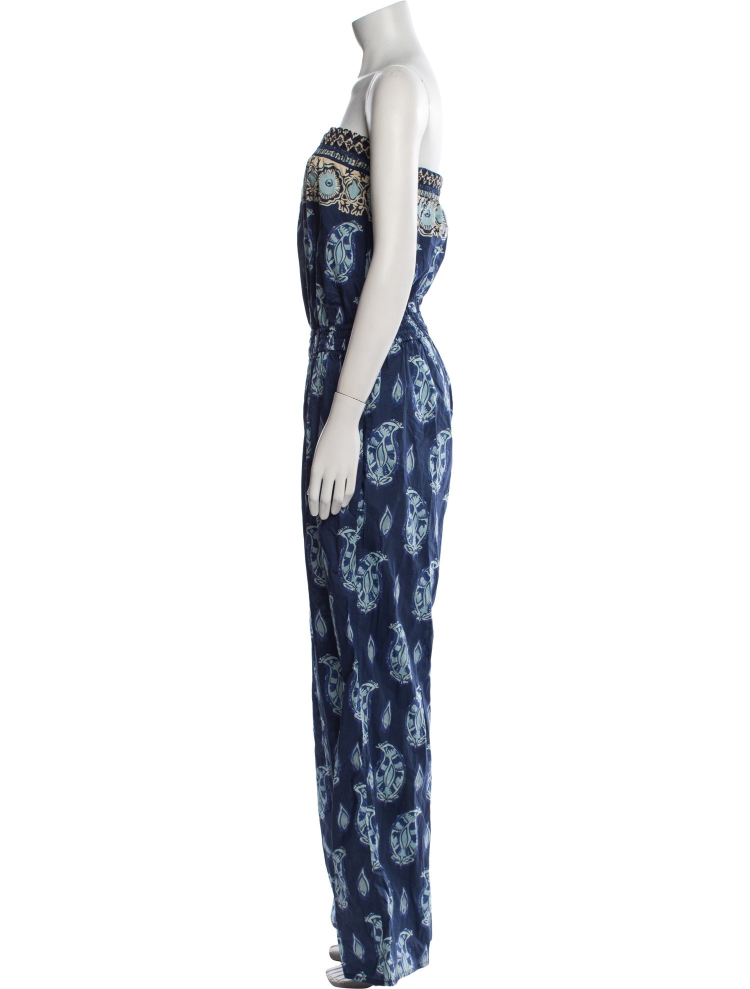 Johanna Ortiz Printed Strapless Jumpsuit