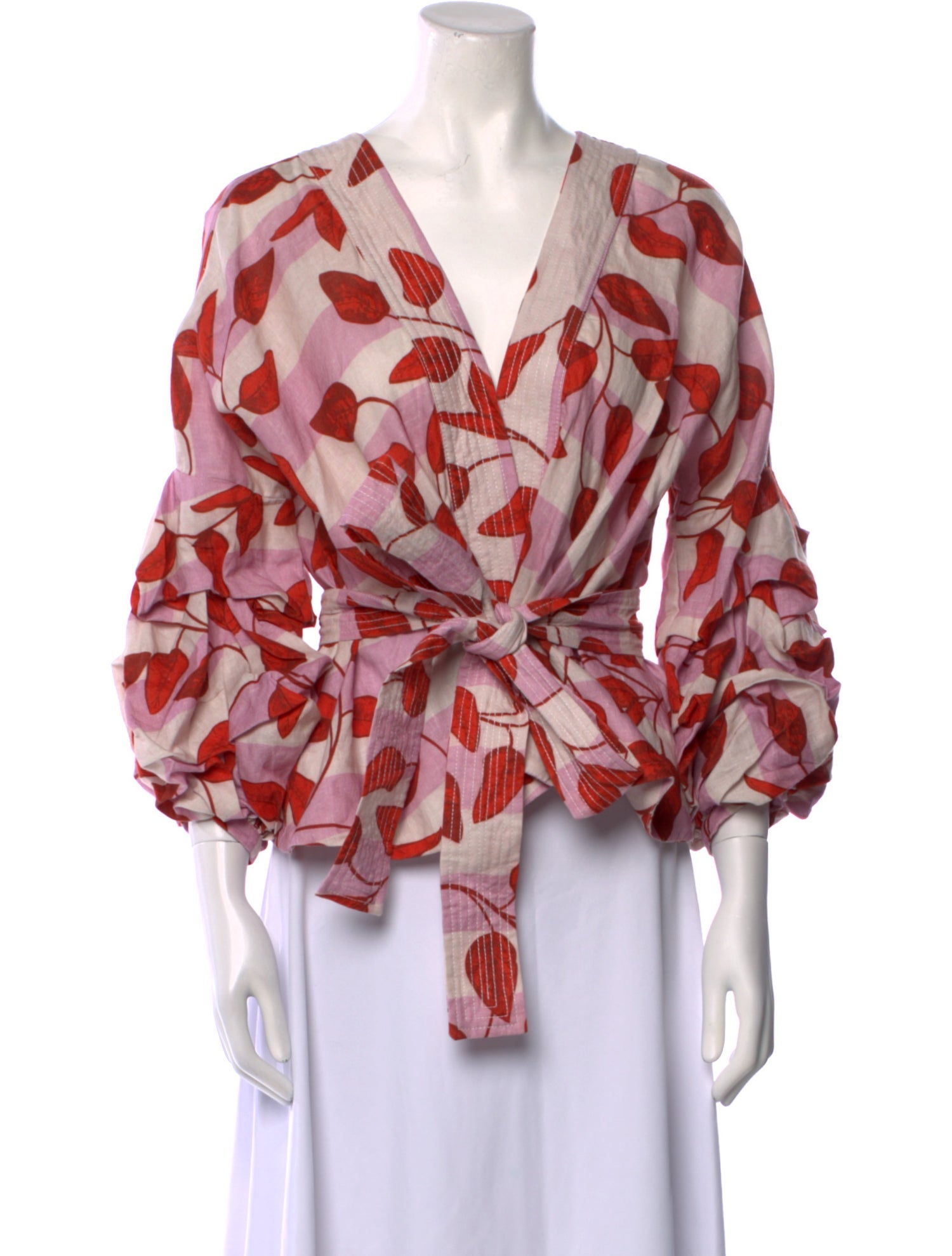 Johanna Ortiz Linen Printed Blouse w/ Tags