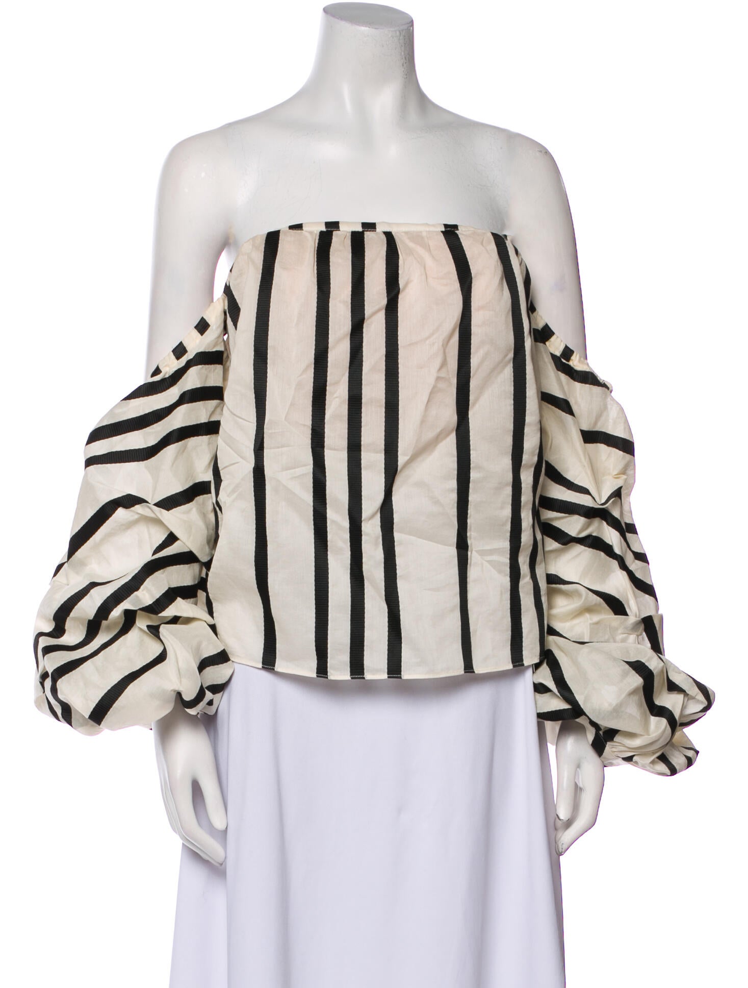Johanna Ortiz Striped Off-The-Shoulder Blouse