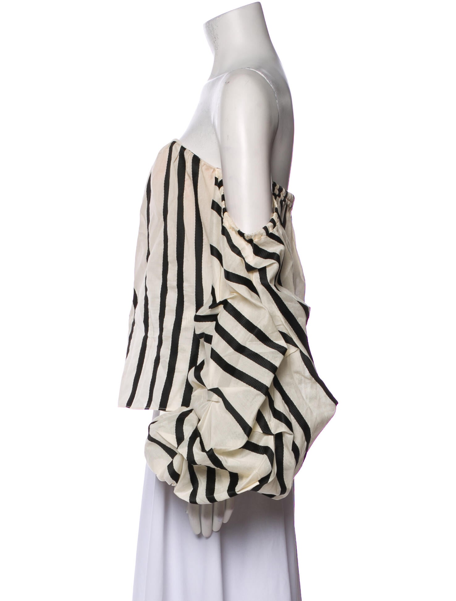 Johanna Ortiz Striped Off-The-Shoulder Blouse