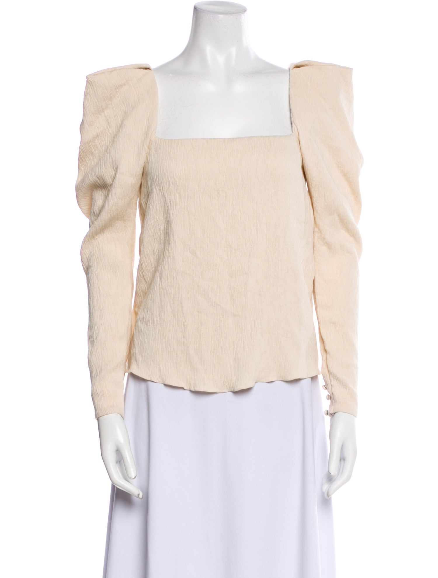 Johanna Ortiz Square Neckline Long Sleeve Blouse