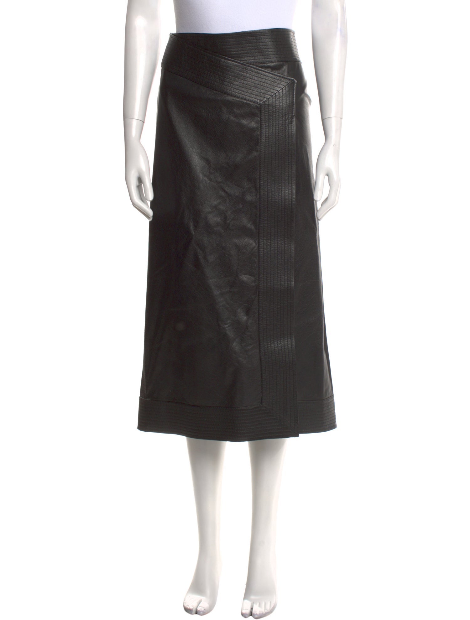 Johanna Ortiz Leather Midi Length Skirt