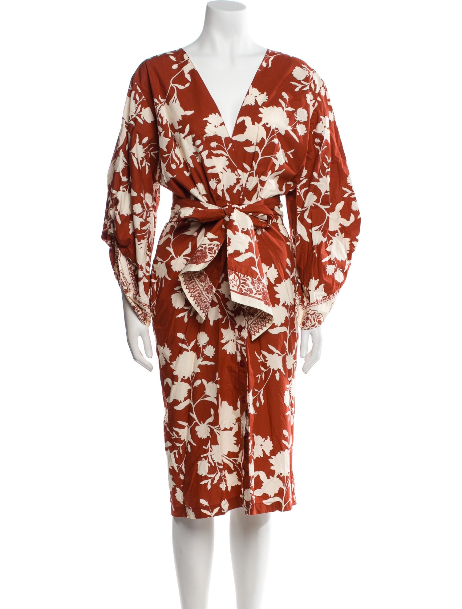 Johanna Ortiz Floral Print Midi Length Dress