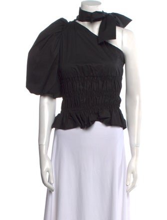 Johanna Ortiz One-Shoulder Short Sleeve Crop Top