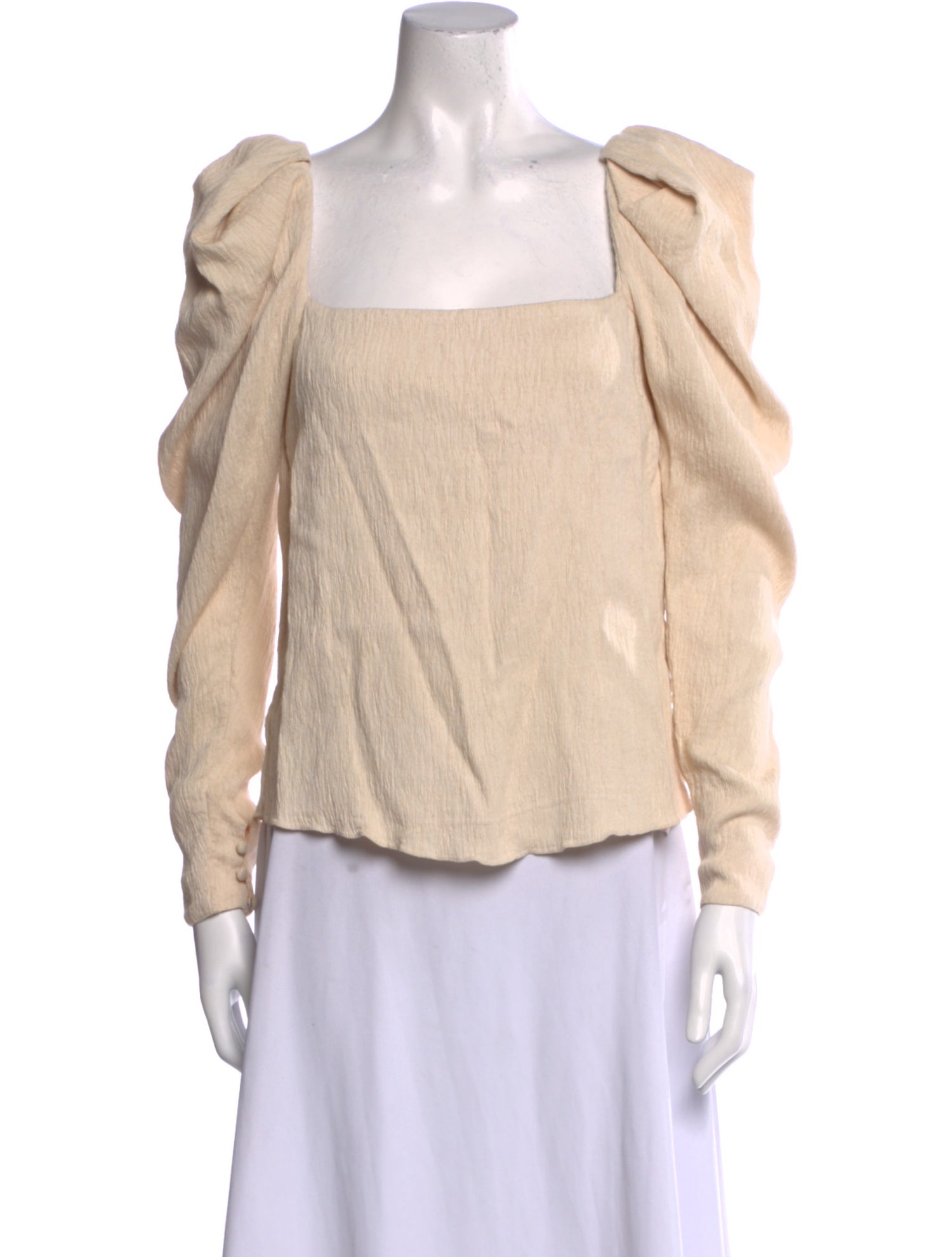 Johanna Ortiz Square Neckline Long Sleeve Blouse