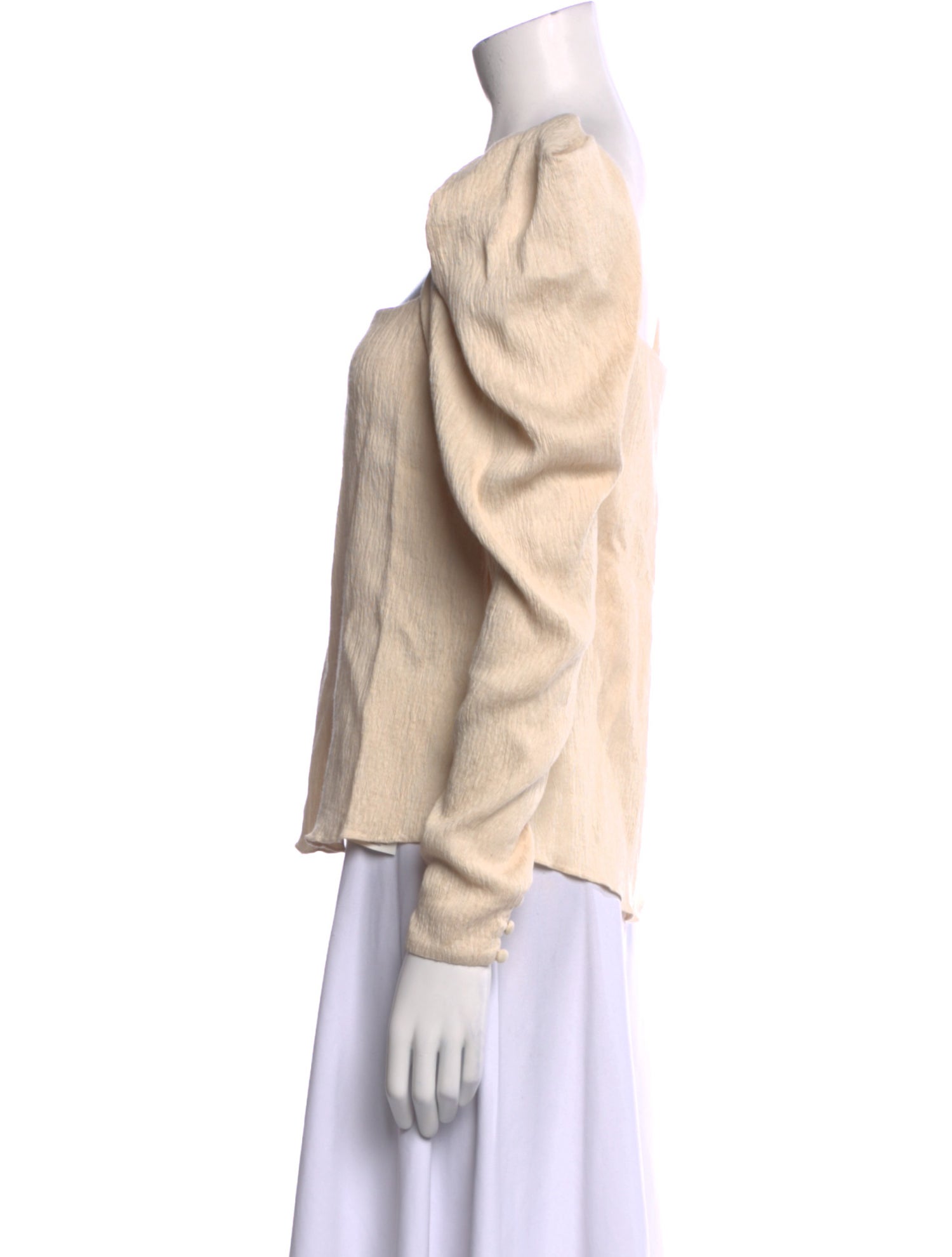 Johanna Ortiz Square Neckline Long Sleeve Blouse