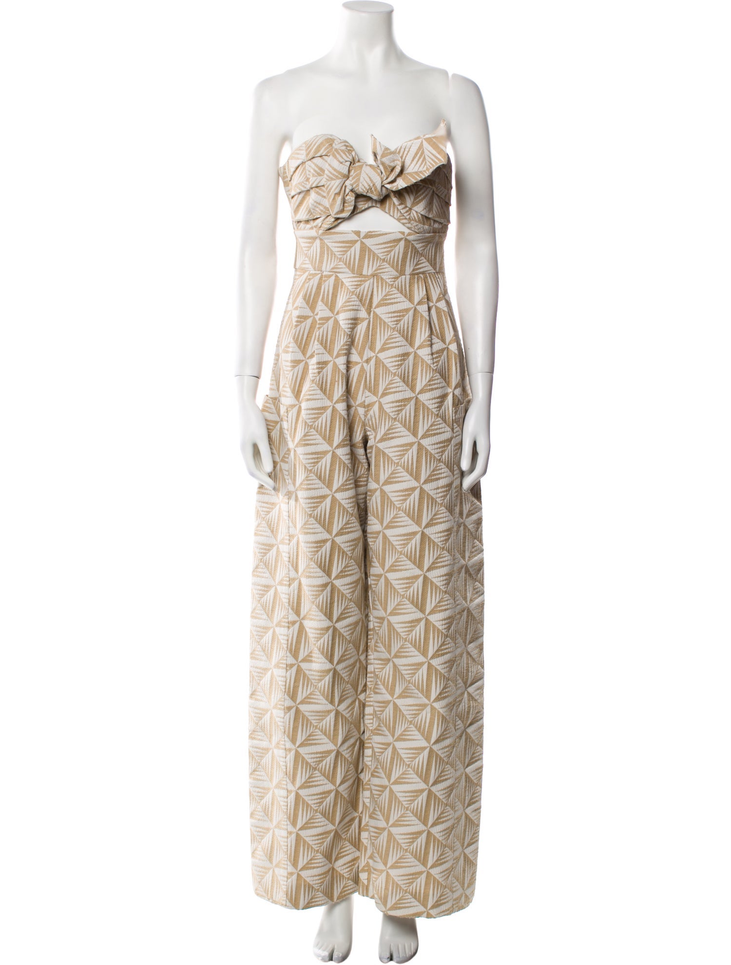 Johanna Ortiz Printed Strapless Jumpsuit