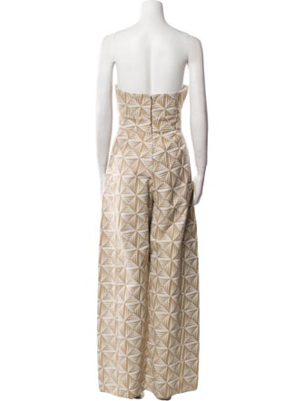 Johanna Ortiz Printed Strapless Jumpsuit