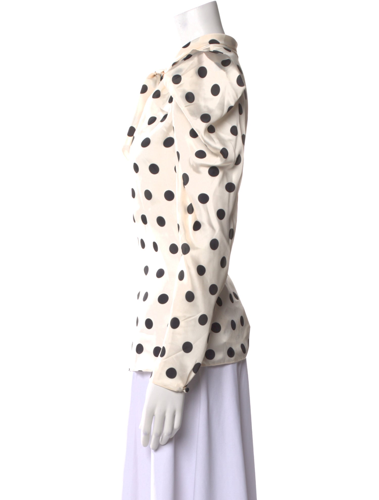Johanna Ortiz Polka Dot Print Mock Neck Blouse