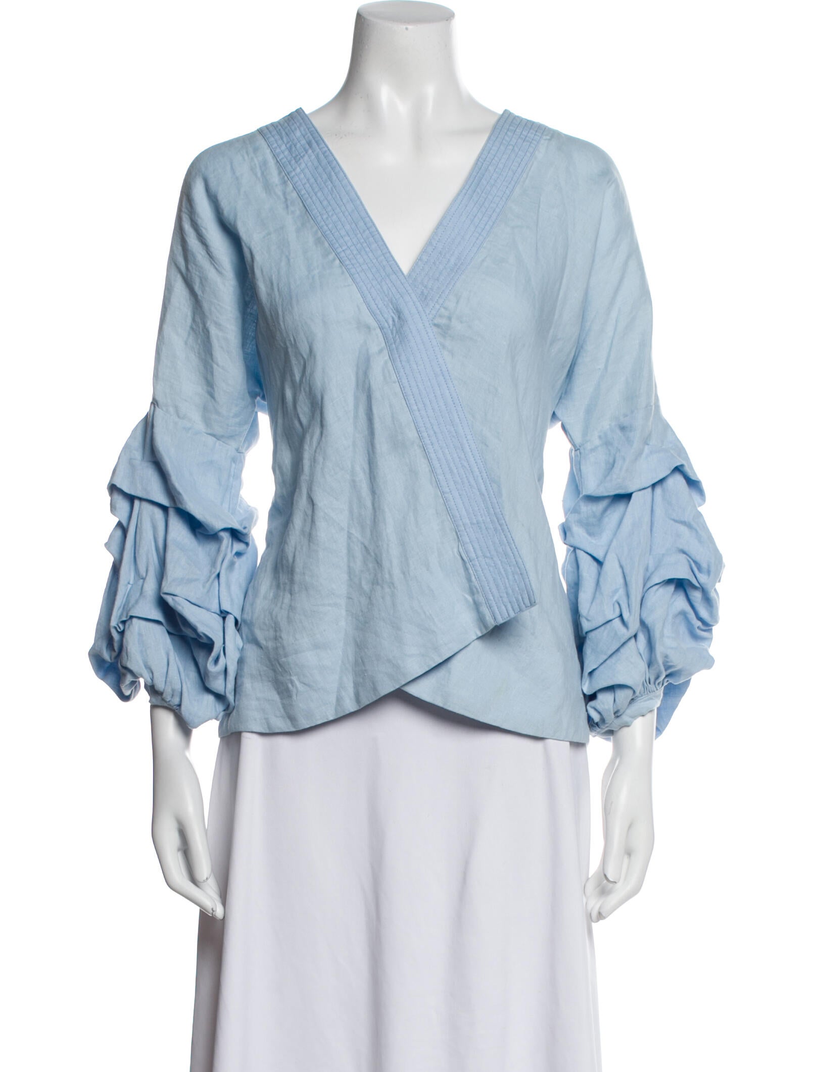 Johanna Ortiz Linen V-Neck Blouse