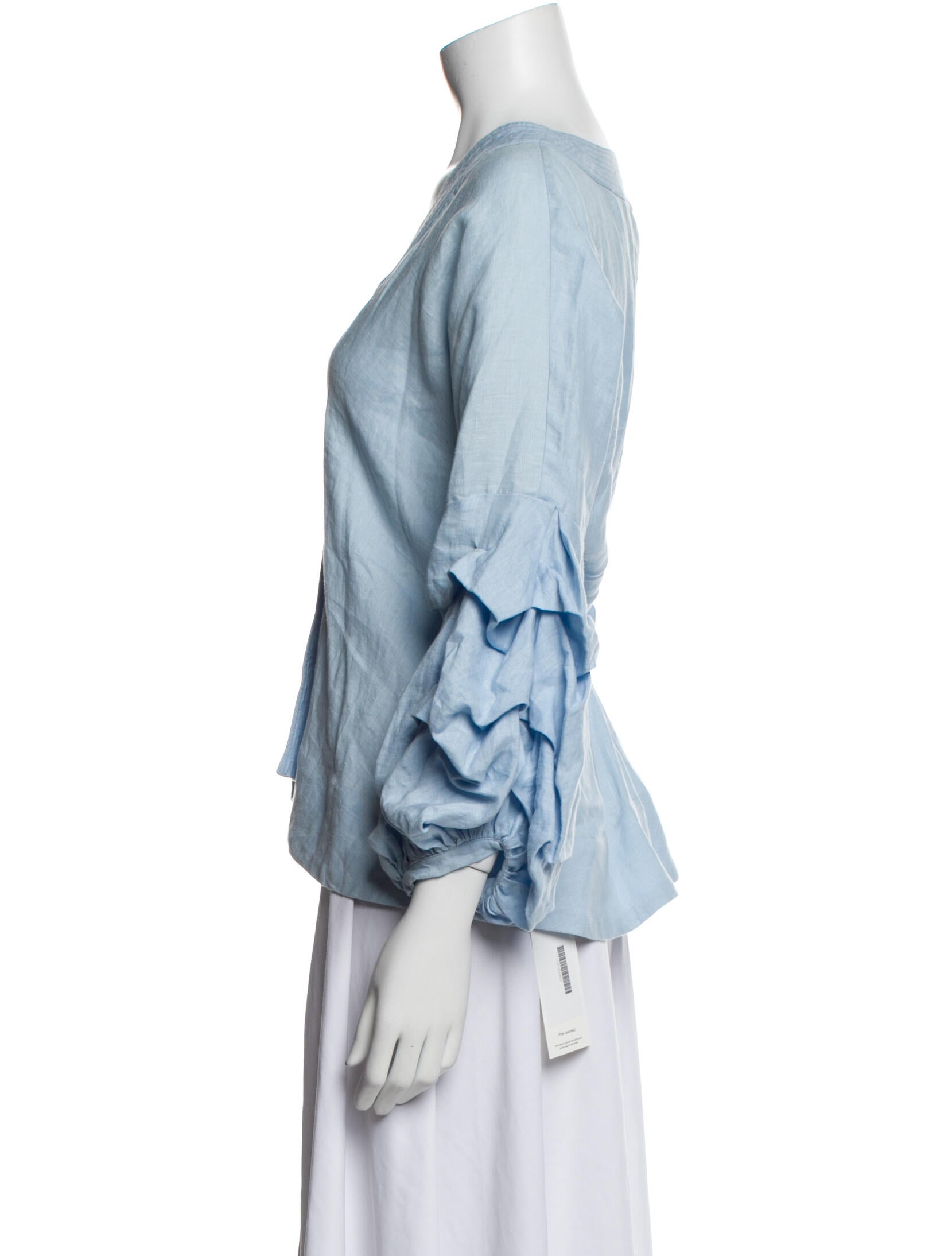 Johanna Ortiz Linen V-Neck Blouse