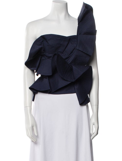 Johanna Ortiz One-Shoulder Short Sleeve Crop Top