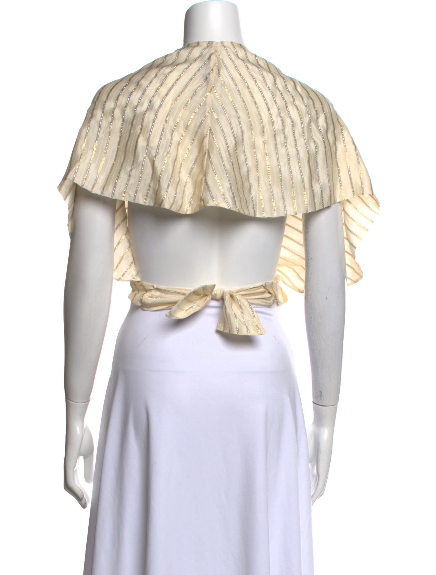 Johanna Ortiz Silk Striped Crop Top w/ Tags