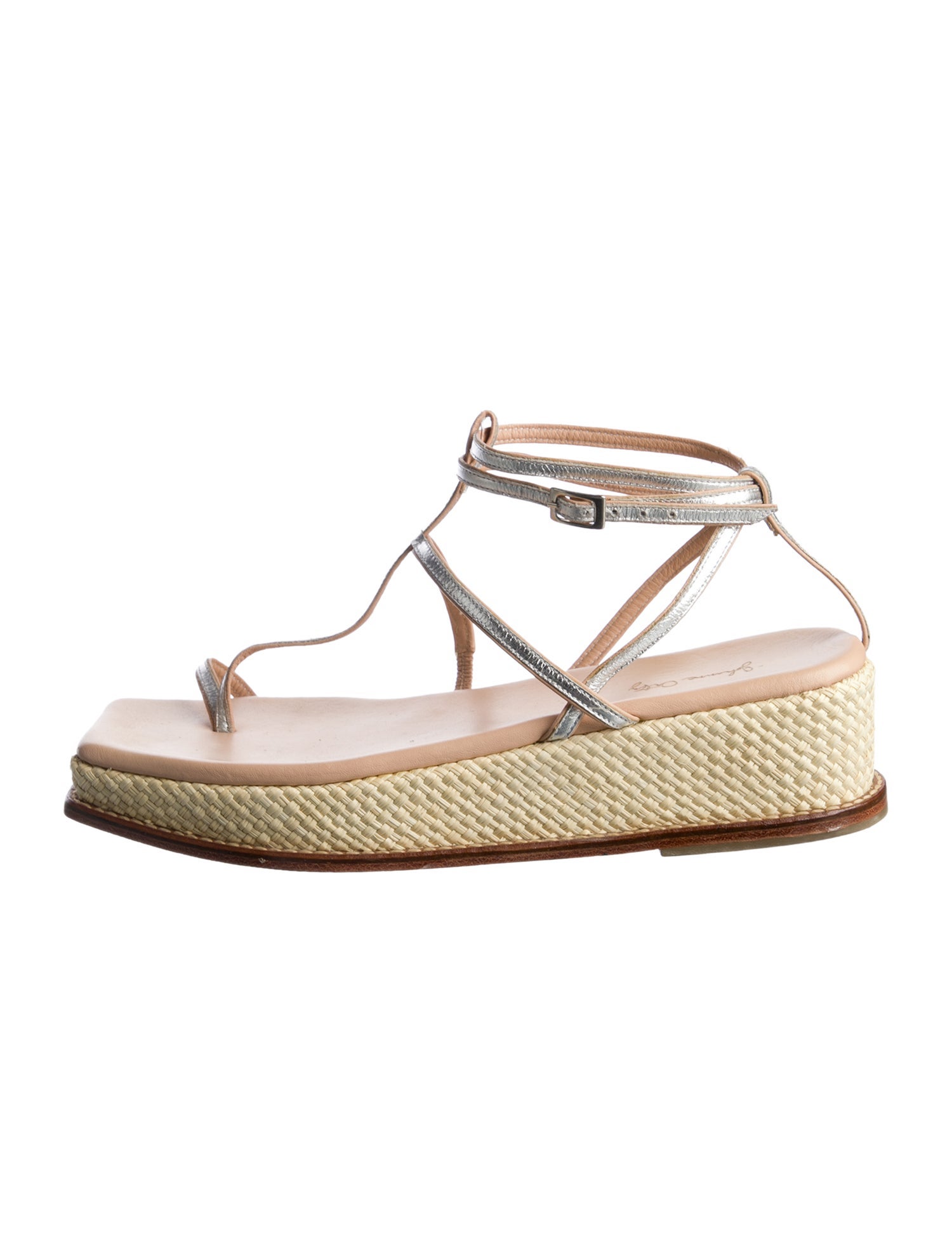 Johanna Ortiz Patent Leather T-Strap Sandals