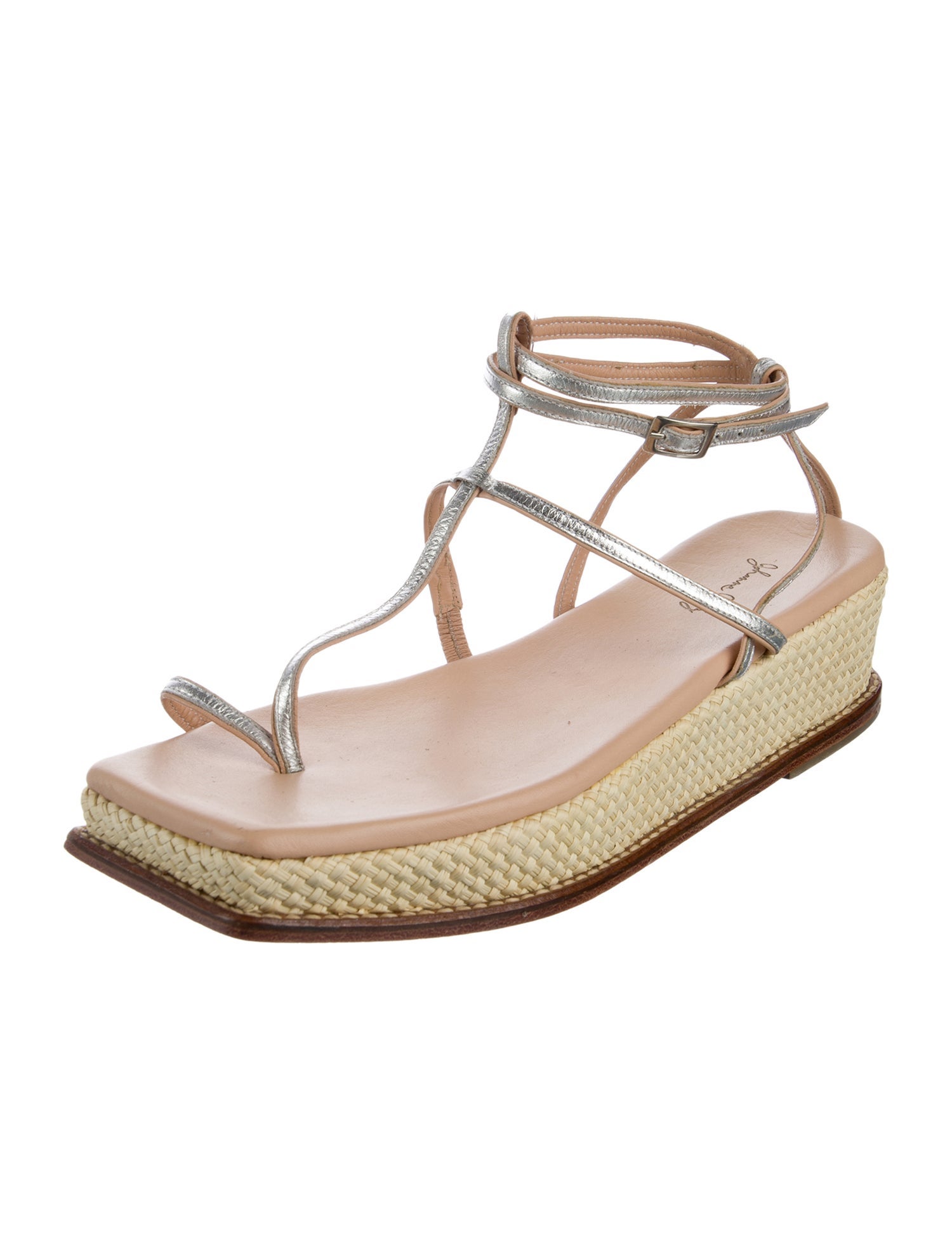 Johanna Ortiz Patent Leather T-Strap Sandals