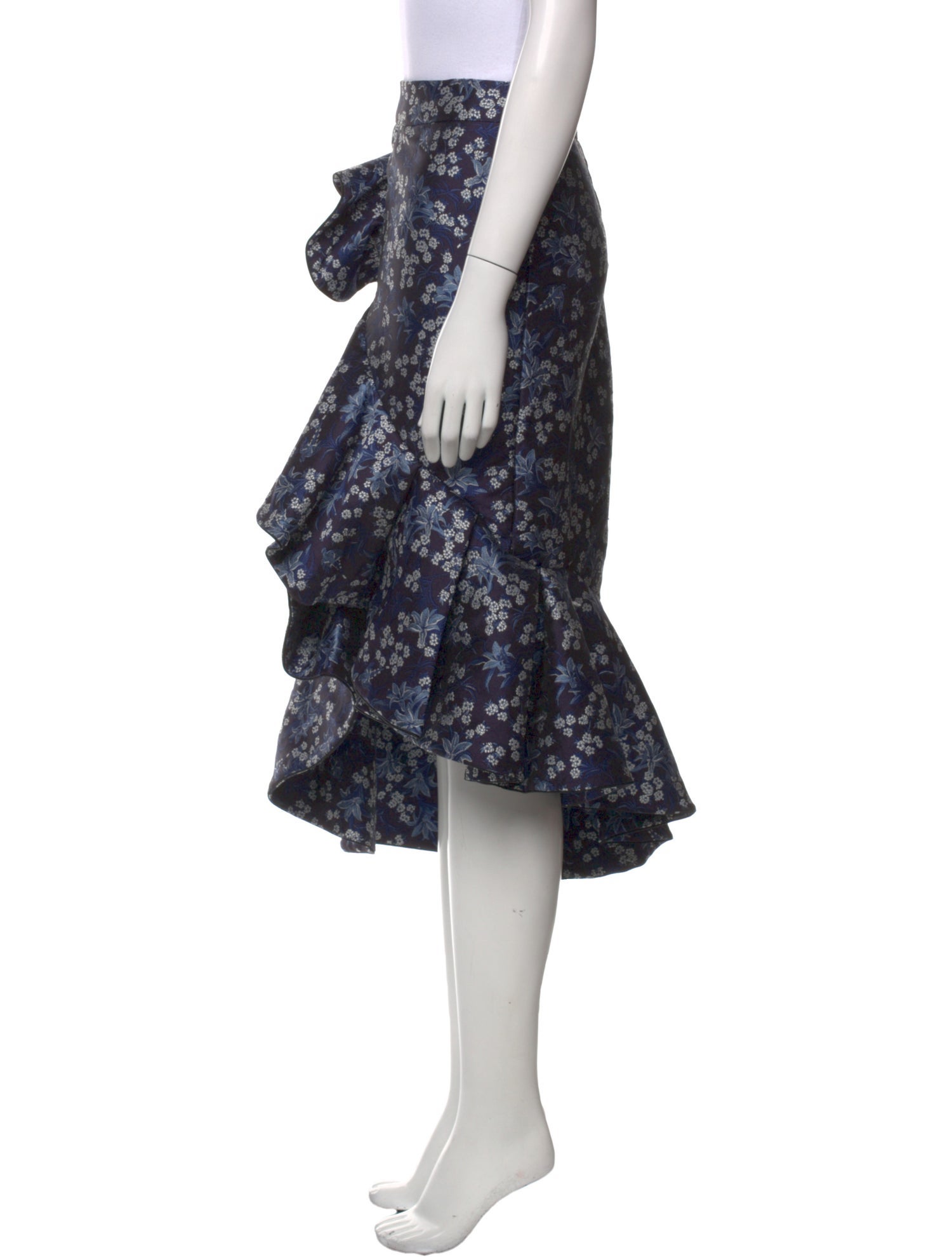 Johanna Ortiz Floral Print Midi Length Skirt