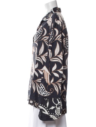 Johanna Ortiz Linen Printed Button-Up Top