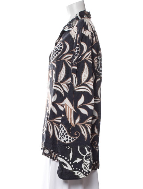 Johanna Ortiz Linen Printed Button-Up Top