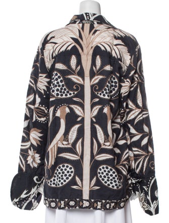 Johanna Ortiz Linen Printed Button-Up Top