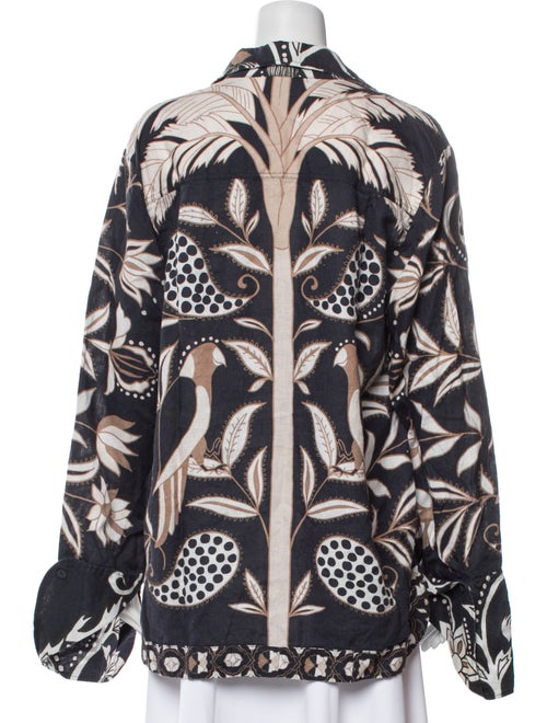 Johanna Ortiz Linen Printed Button-Up Top