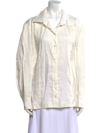 Johanna Ortiz Linen Long Sleeve Button-Up Top