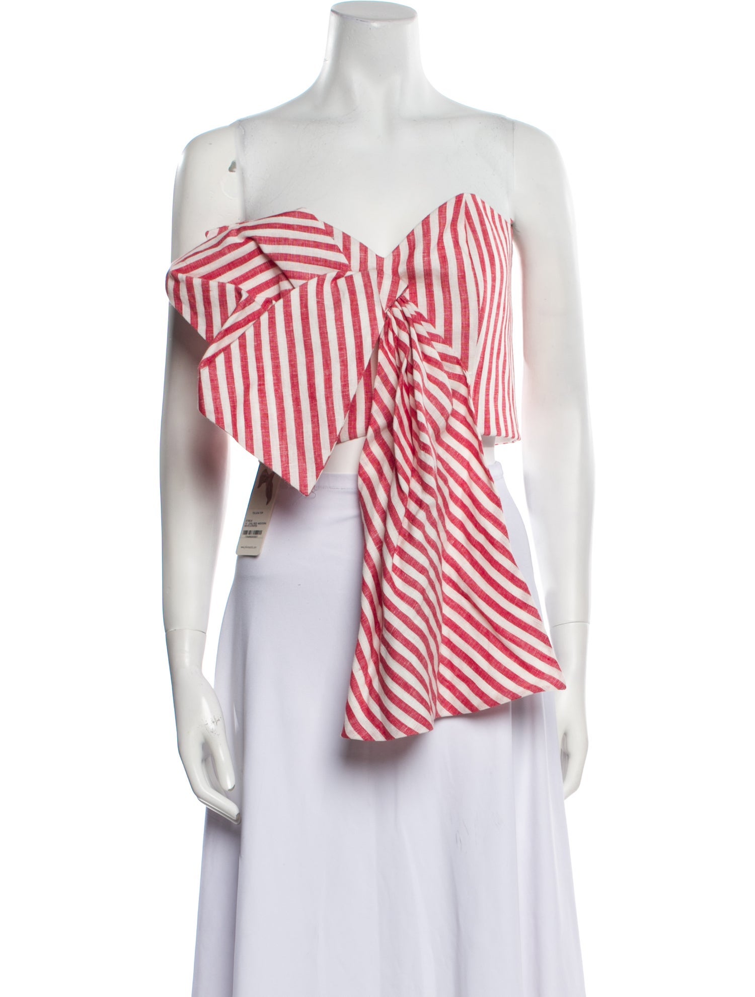 Johanna Ortiz Linen Striped Crop Top w/ Tags