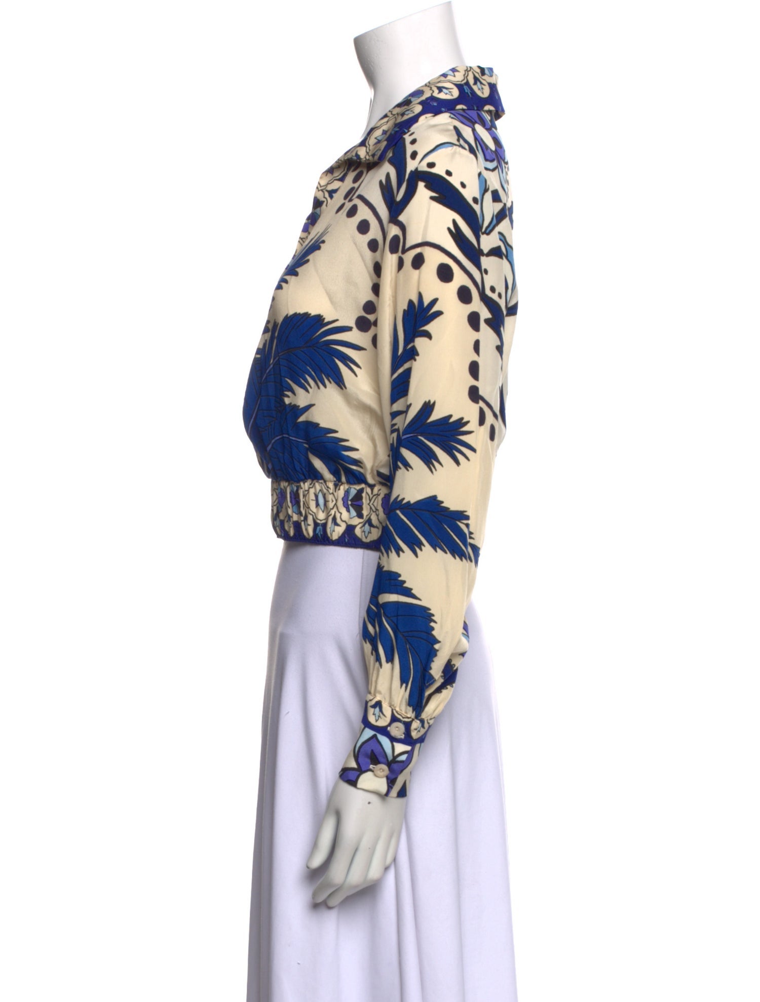 Johanna Ortiz Silk Floral Print Crop Top