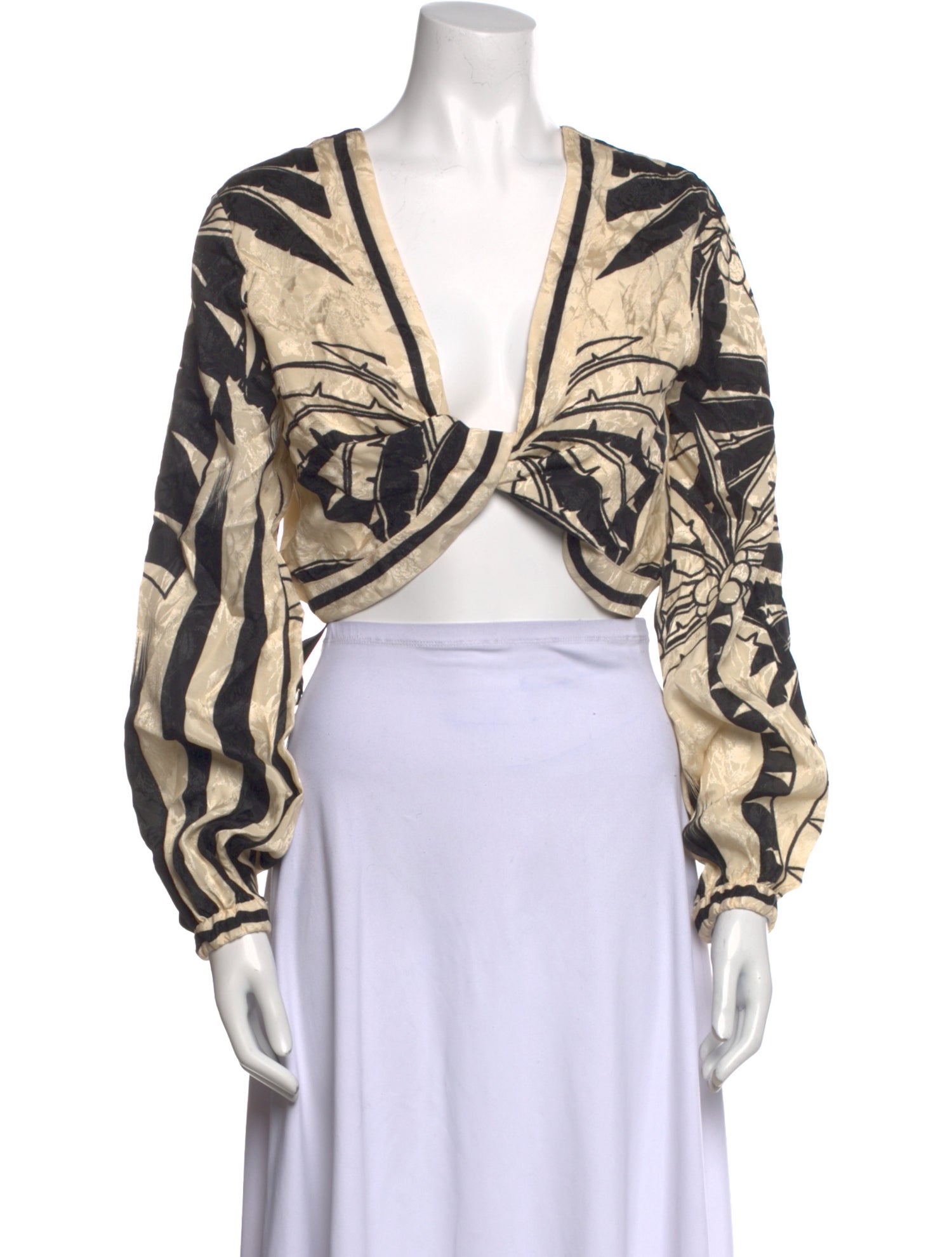 Johanna Ortiz Silk Printed Crop Top w/ Tags