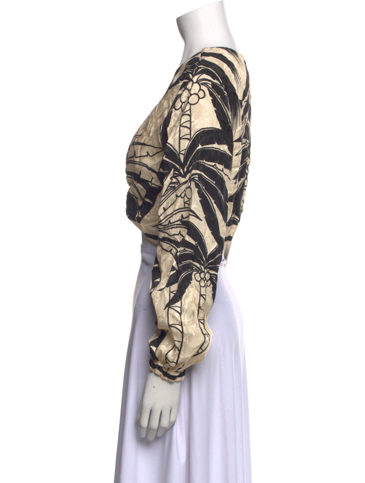 Johanna Ortiz Silk Printed Crop Top w/ Tags