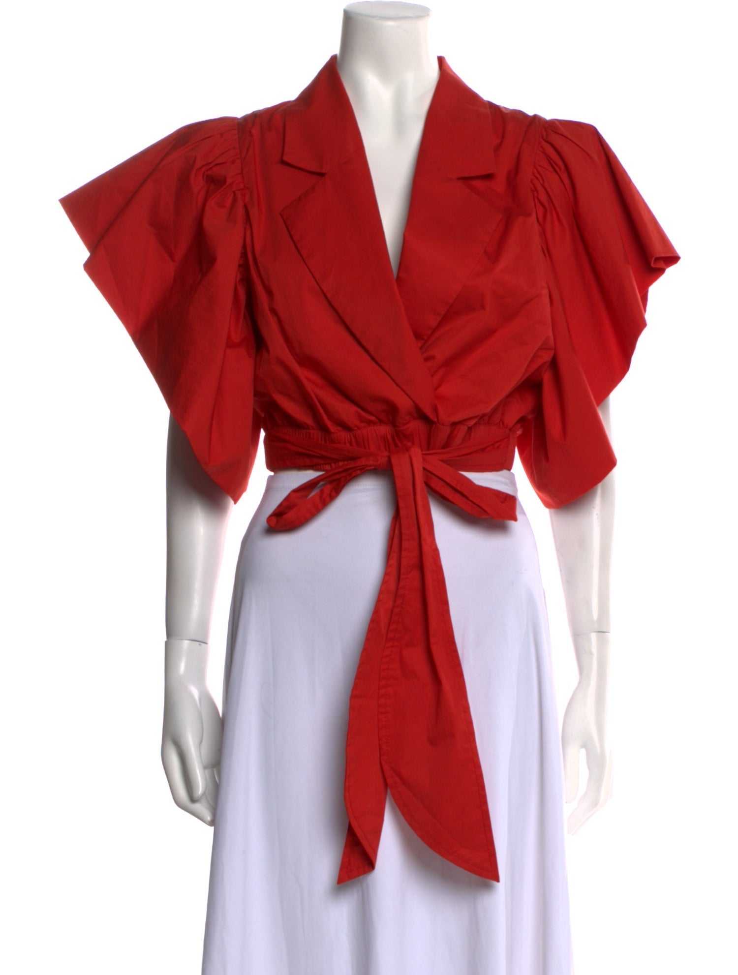 Johanna Ortiz V-Neck Short Sleeve Crop Top